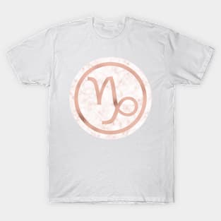 Rose Gold Marble Zodiac - Capricorn T-Shirt